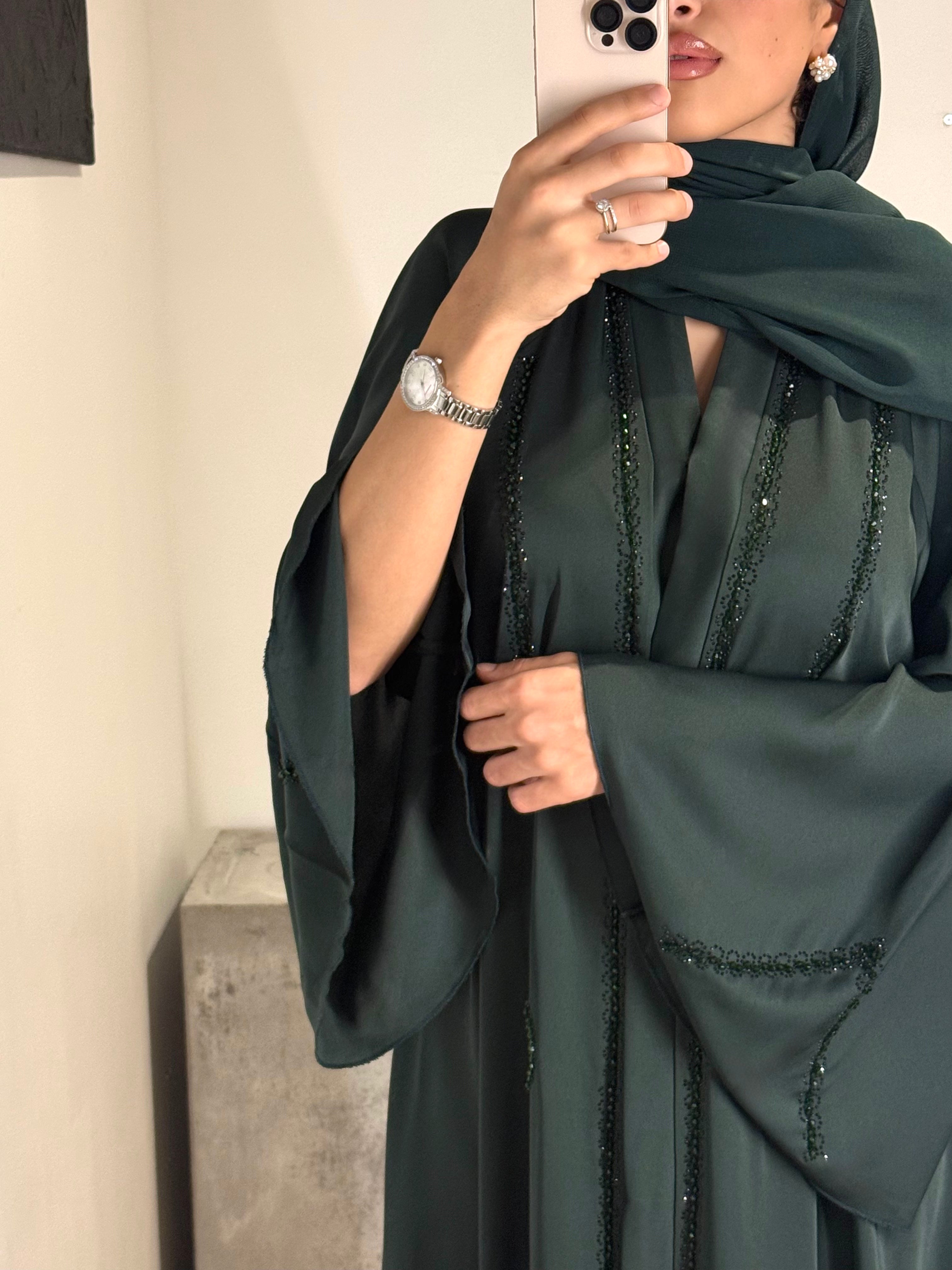 Abaya Emeraude Verte